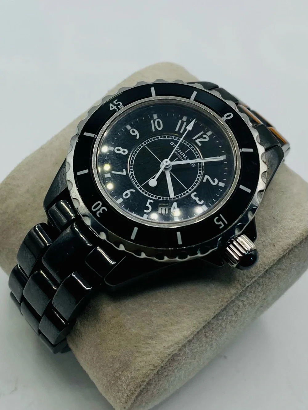 Stuhrling Original Women's Black Stainless Steel Watch